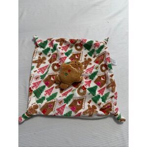 Parents Choice Gingerbread Man Xmas Plush Rattle Baby Security Blanket Knotted
